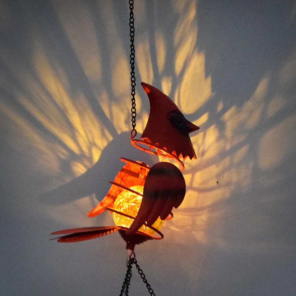 Solar Bird Wind Chime Outdoor Garden Lamp Portable Hanging Light for Yard Patio Deck Decor Energy Saving