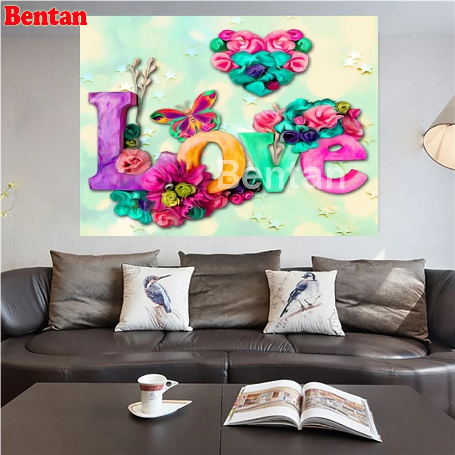 5D DIY Diamond Painting Flower Love Full Square&Round Diamond embroidery beads Cross stitch Diamond mosaic home decor