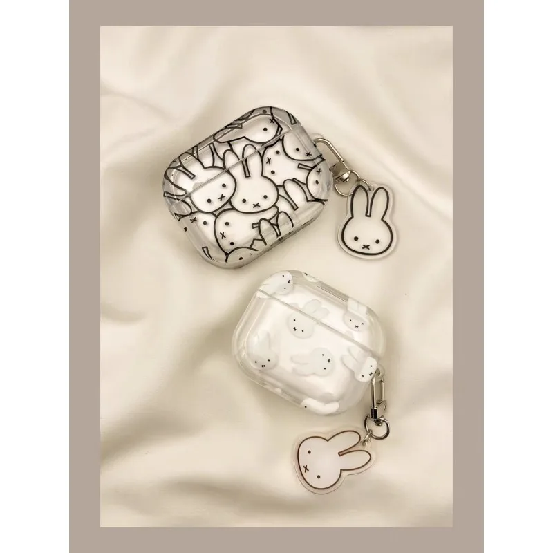 

New Kawaii Miffy Earphone Case Full Screen Line Miffy Rabbit Suitable for Apple Air Pods Pro 4 3 2 1