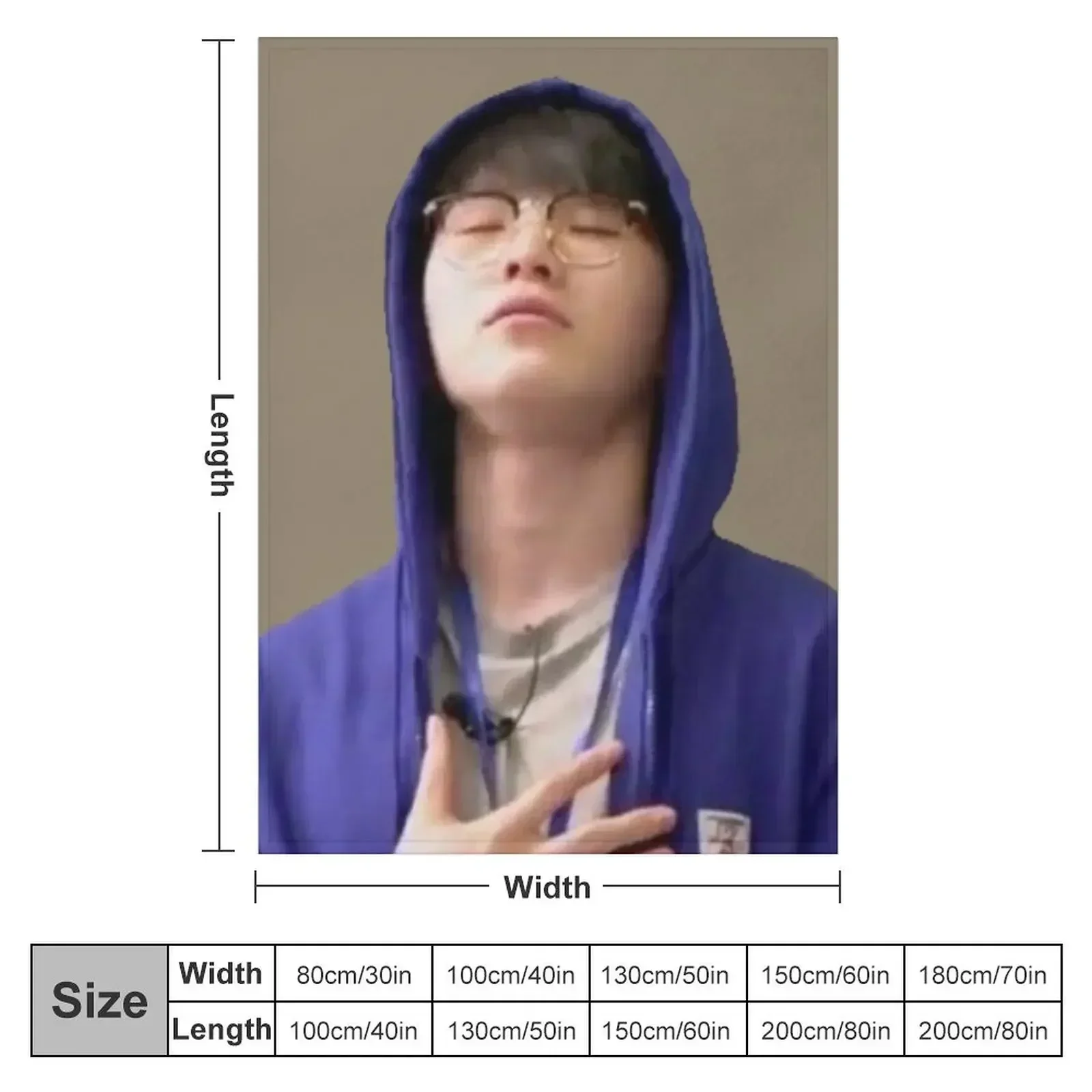 Woozi Relaxed Meme Throw Blanket for babies manga valentine gift ideas Blankets