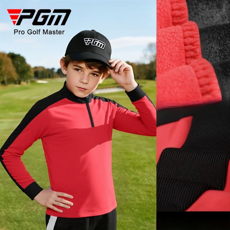 PGM Boys Golf Pullover Sweater with Thickened and Plush Material Children Teenager Long Sleeved Top Jacket YF807