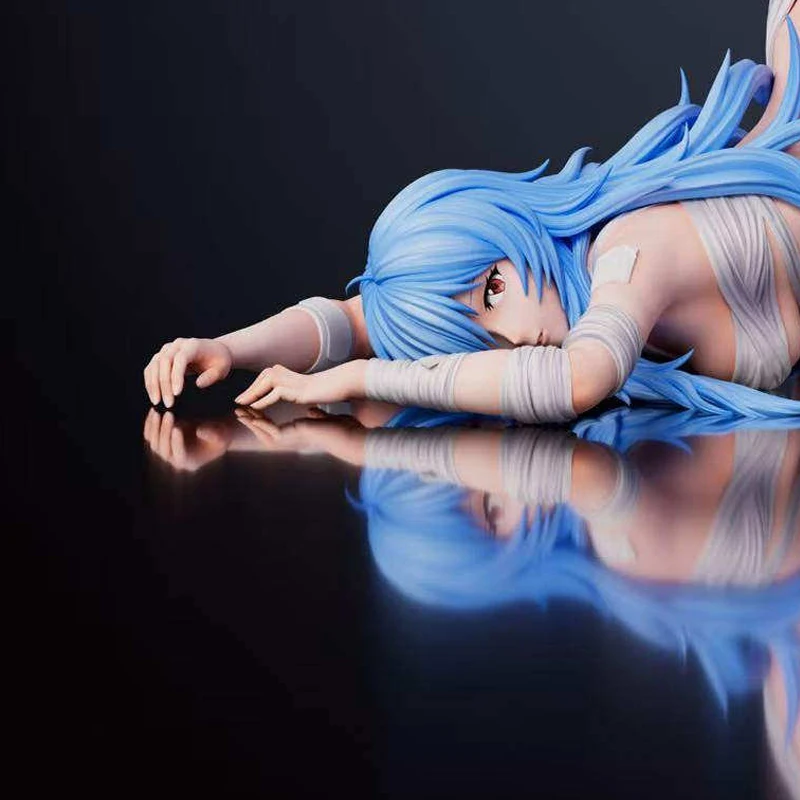 In Stock St Series Ayanami Asuka Langley Soryu Kneeling Pose Anime Peripheral Handmade Model Statue Ornaments Collectible Statue