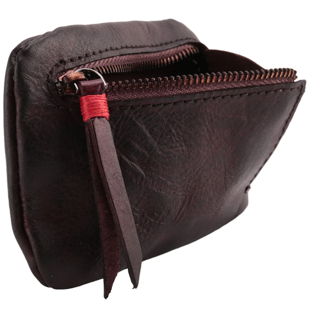 ABQR Vintage hommes en cuir véritable Mini porte-monnaie porte-carte portefeuille pochette mâle courte fermeture éclair petit sac de monnaie