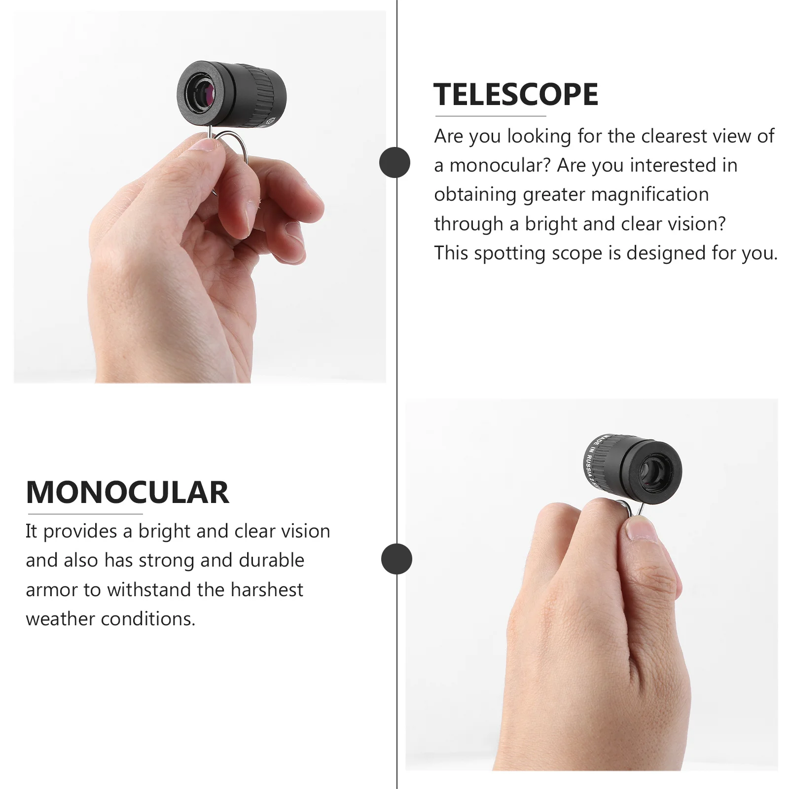 

Mini 2.5x17.5 Monocular Telescope Outdoor Scope Compact Bright View Outdoor Monocular Telescope for Travel