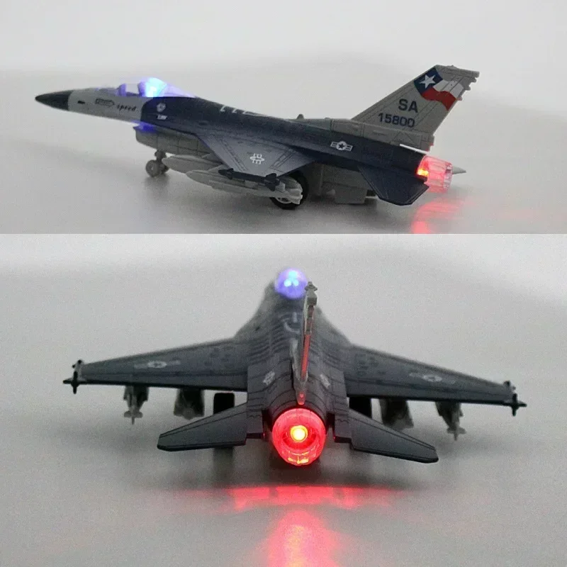 

F16 Toy Alloy Fighter Model acoustooptic return force aviation military aircraft model Ornament Gift