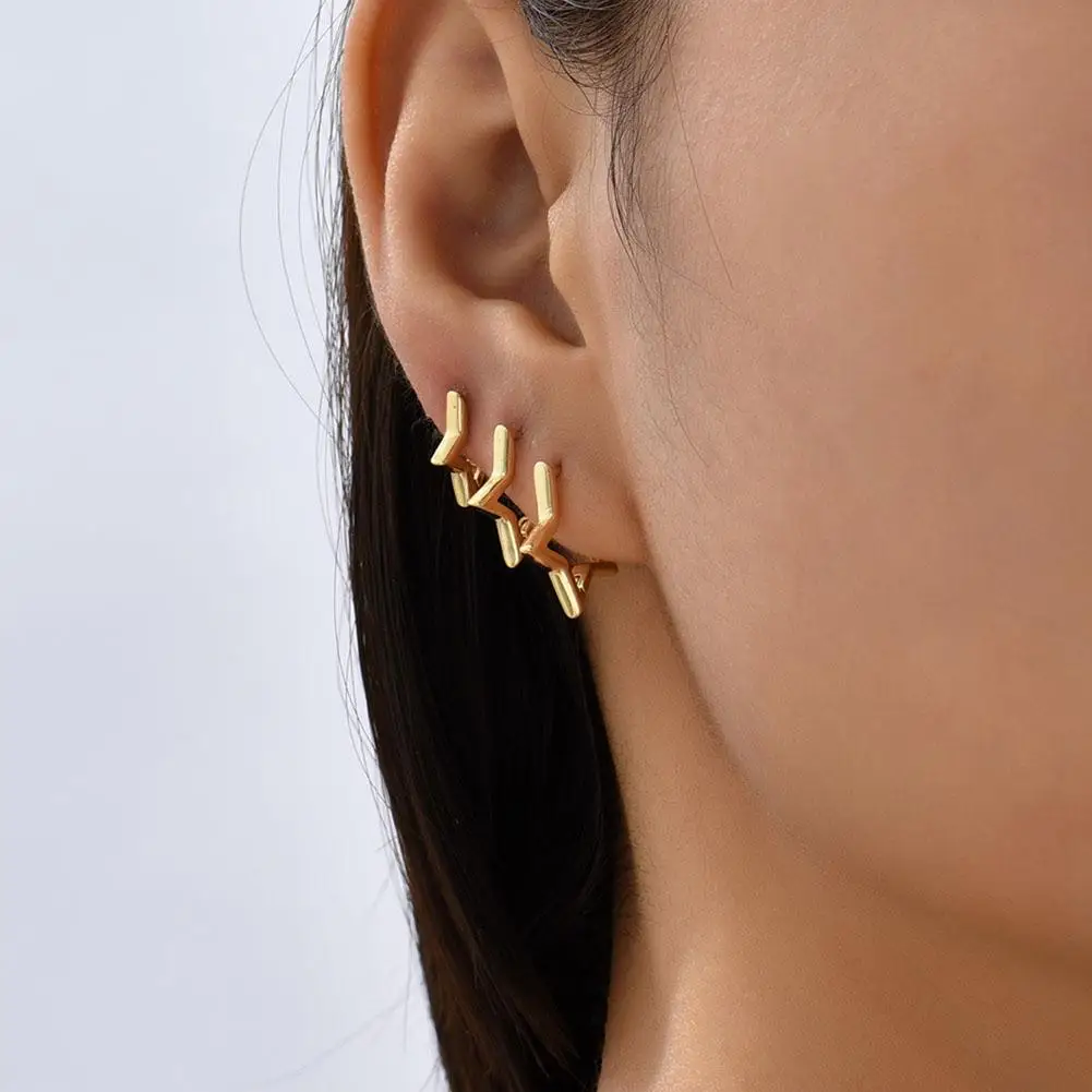 Pendientes de estrella llamativos chapados en oro para mujer, Piercing resistente al deslustre, regalo de joyería, Y2k