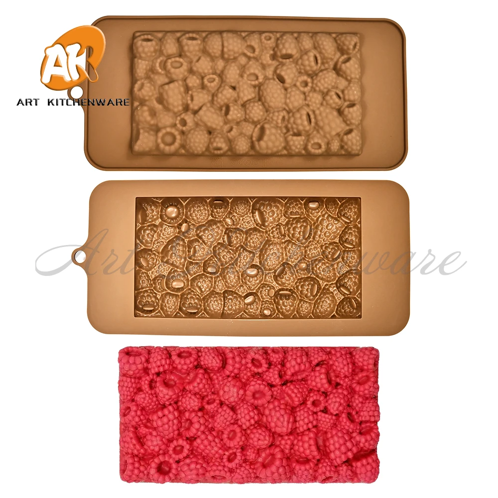 Raspberry Chocolate Mold Cake Silicone Cookie Cupcake Molds Soap Mould DIY Rectangle Square Chocolate mold