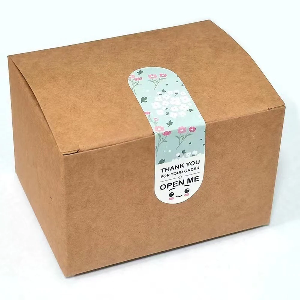 100Pcs/Pack Floral Pattern Thank You for Your Order Sticker Package Sealing Labels Gifts Decoration Stickers for Small Business