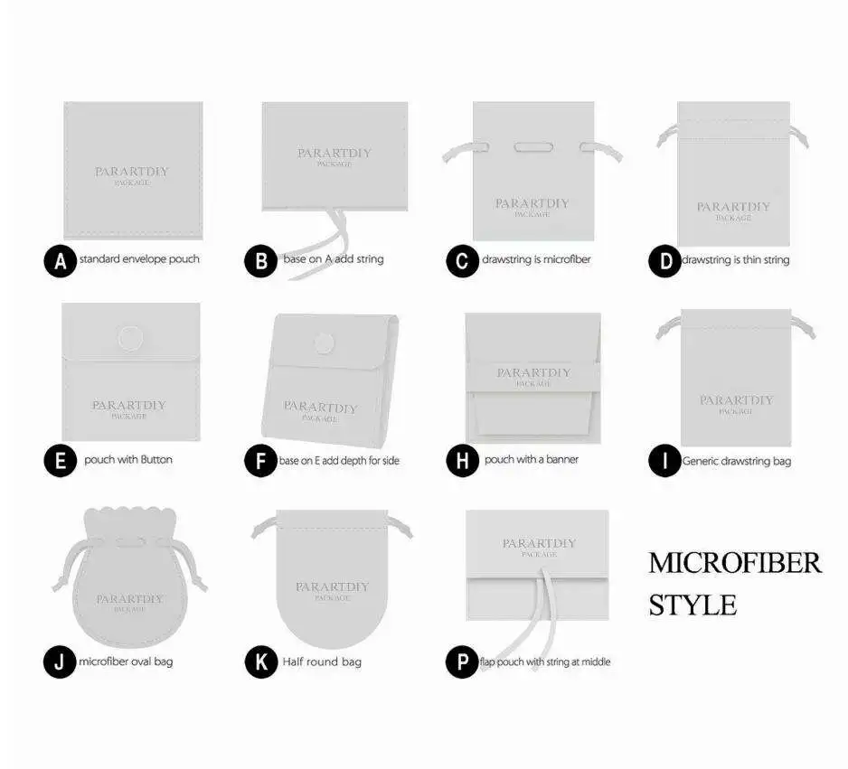 50 Personalized Logo Size Microfiber Jewelry Gift Pouch Velvet Snap Button Rings Earrings Packaging Organizer Wedding Favors Bag