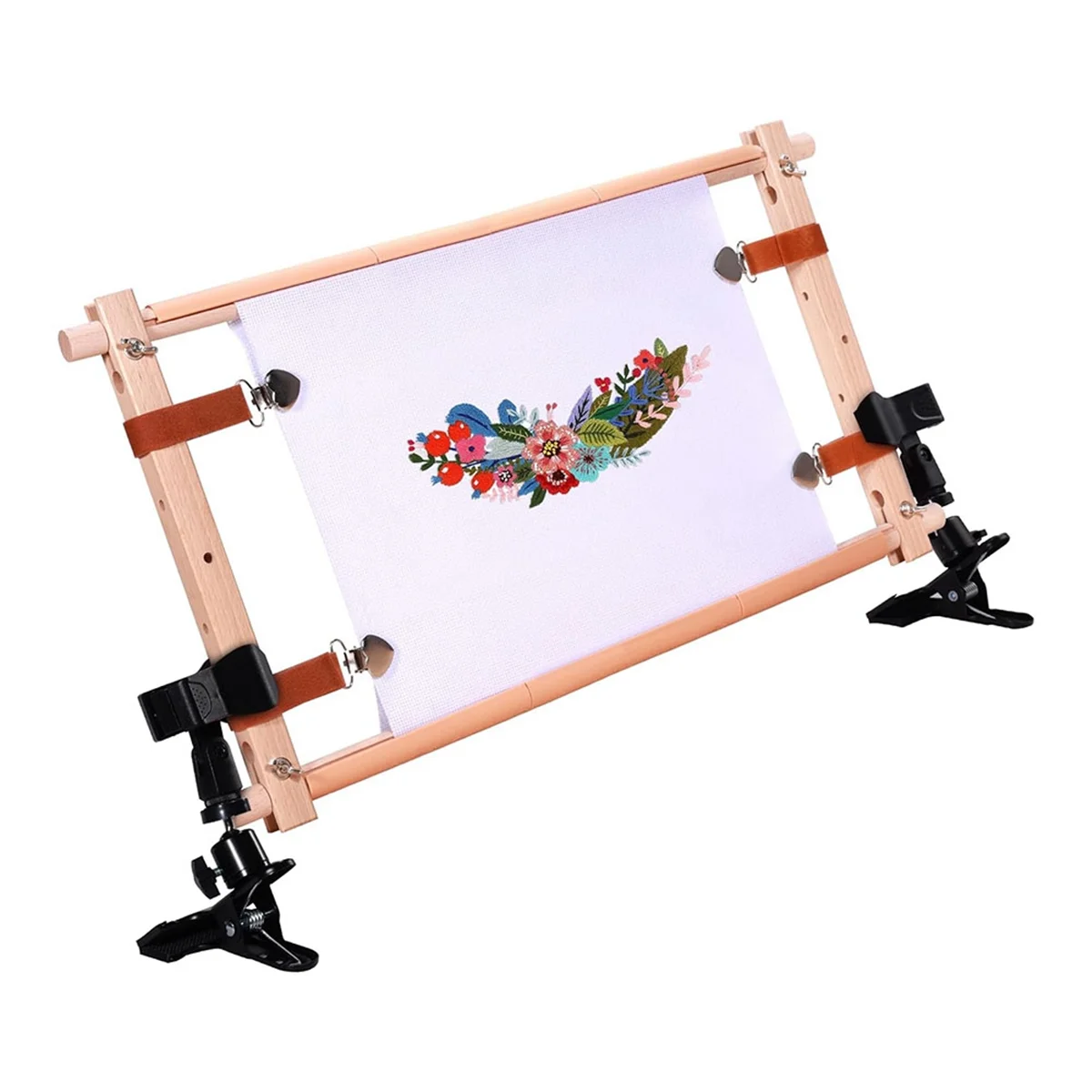 Rotating Wooden CrossStitch Frame - with Clip, Adjustable Large Embroidery Hoop Holder, Suitable for Sewing CAU30ts