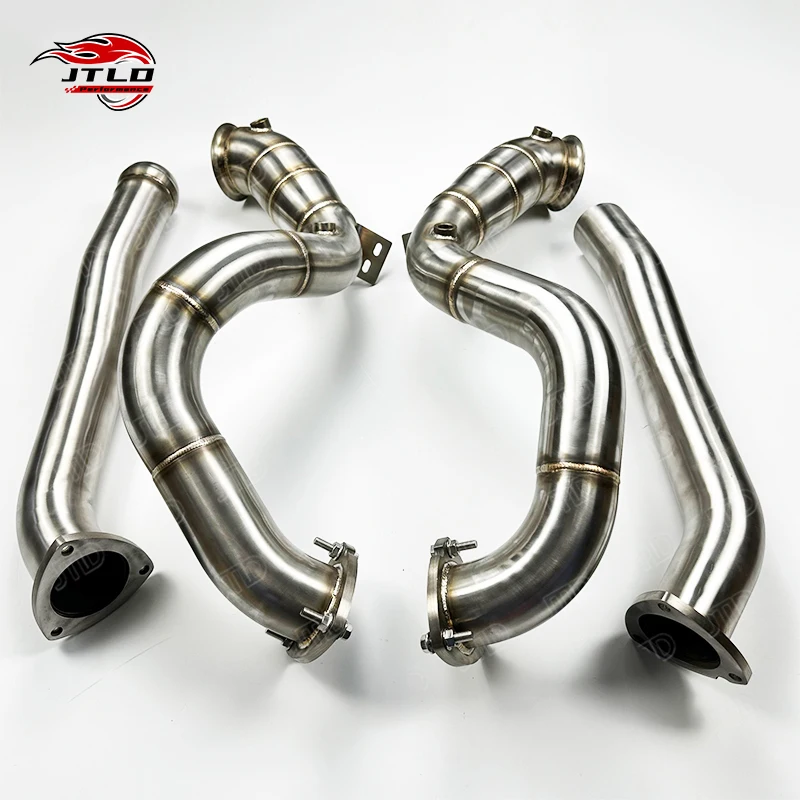 High Performance Downpipe Exhaust Header For Aston Martin Vantage AMV8 4.0L V8 BiTurbo M177 2018-2024 TIG Welded
