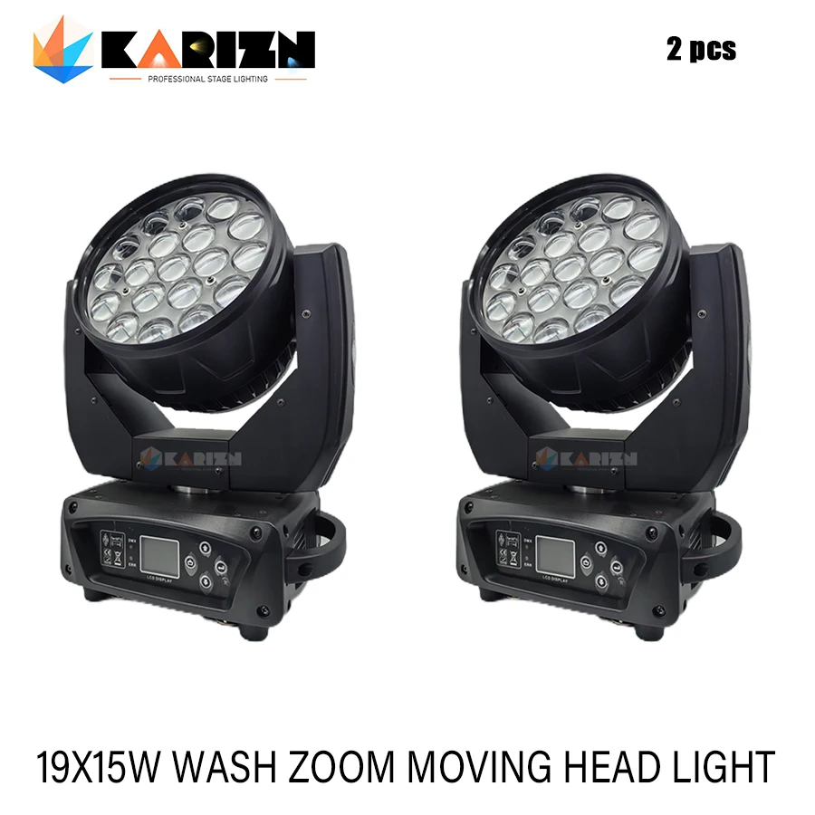 

0 Tax 2Pcs 19x15W Zoom Wash Lyre Wash Dmx512 19X15W Led Wash Zoom Rgbw Moving Head Light Stage Spotlight For Dj Lights Nightclub