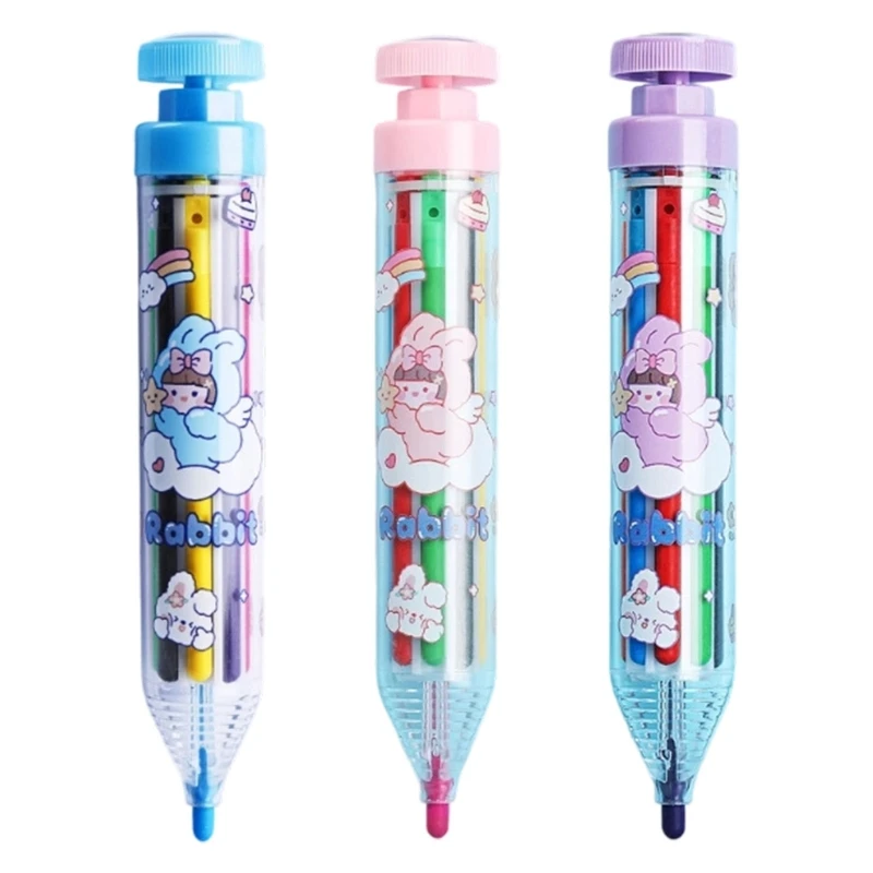 Washable Crayon With Rotating Tip 8 Colors In 1 Child Friendly Art Material For Sketching Doodling Crafts Use K92C