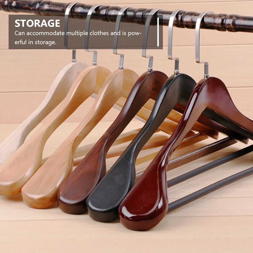 

1Pcs Wide Thick Solid Wood Coat Hanger Non-Slip Clothes Hanger Home Closet Storage Drying Rack Drying Rack Solid Garment Hanging