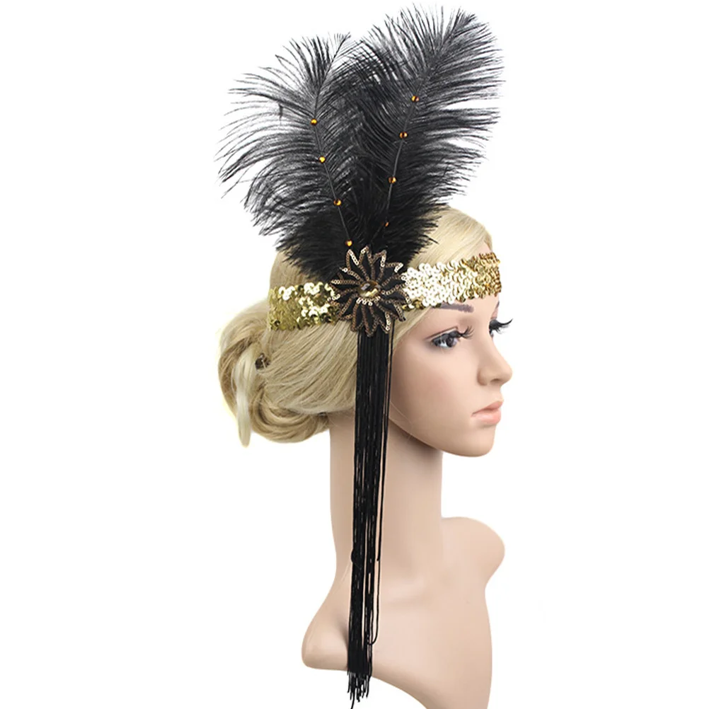 

Flapper Fascinator Long Tassel Headband Minimalist 1920s Headband for Roaring 20s Parties Vintage Flapper Accessories