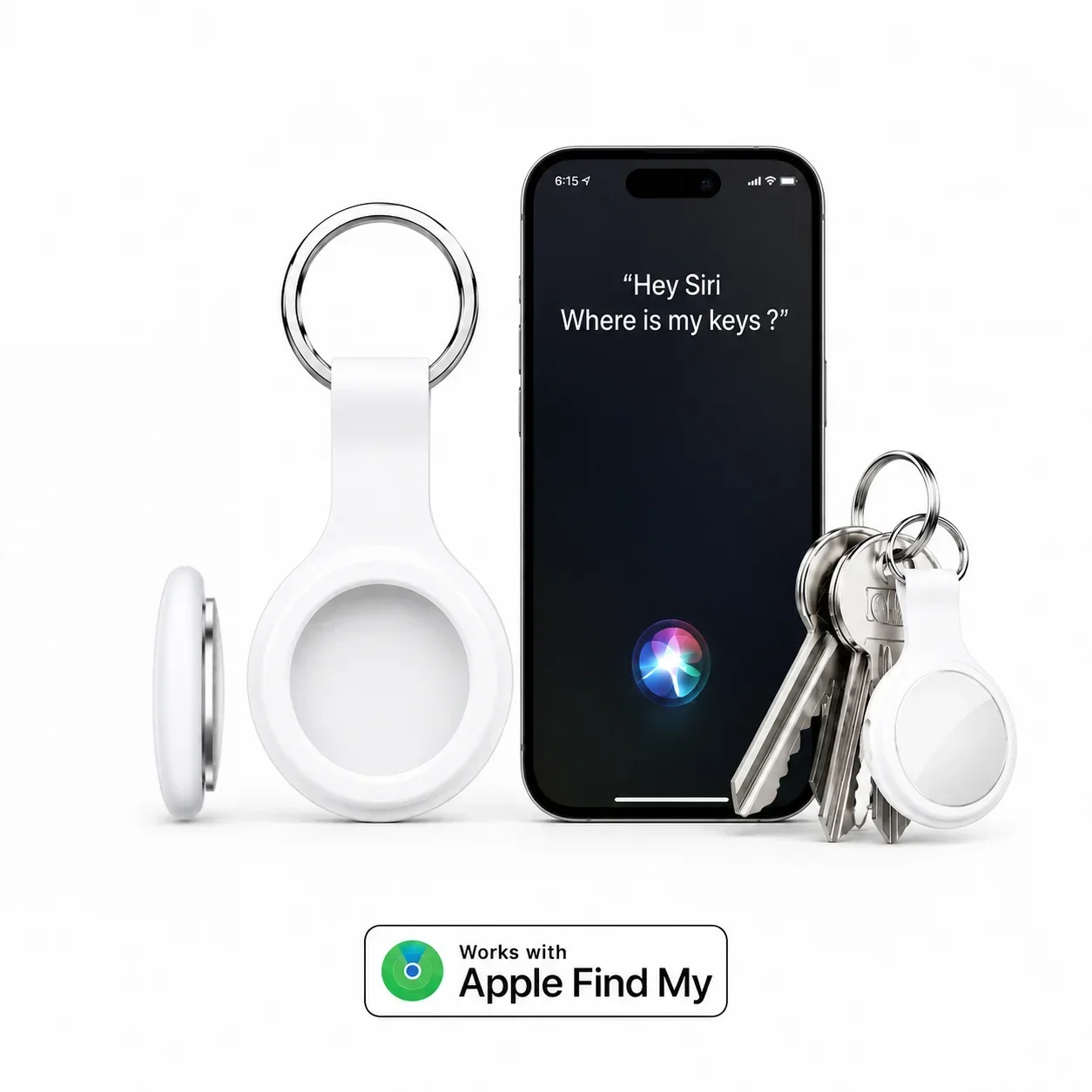 Air Tracker Tag Works with Apple Find My (iOS Only) Includes Holder, Bluetooth Smart Item Locator Key Finder for Keys, Luggage