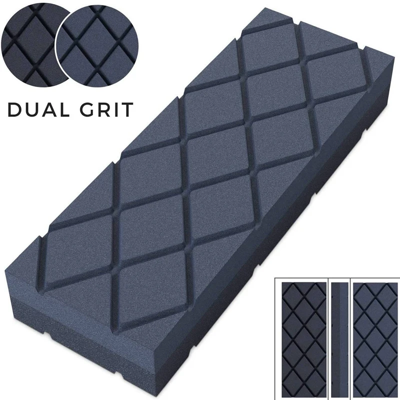 2X Large Flattening Stone- Dual Grit Coarse/Fine Sharpening Stones Flattener- Diamond Grooves Whetstone Fixer