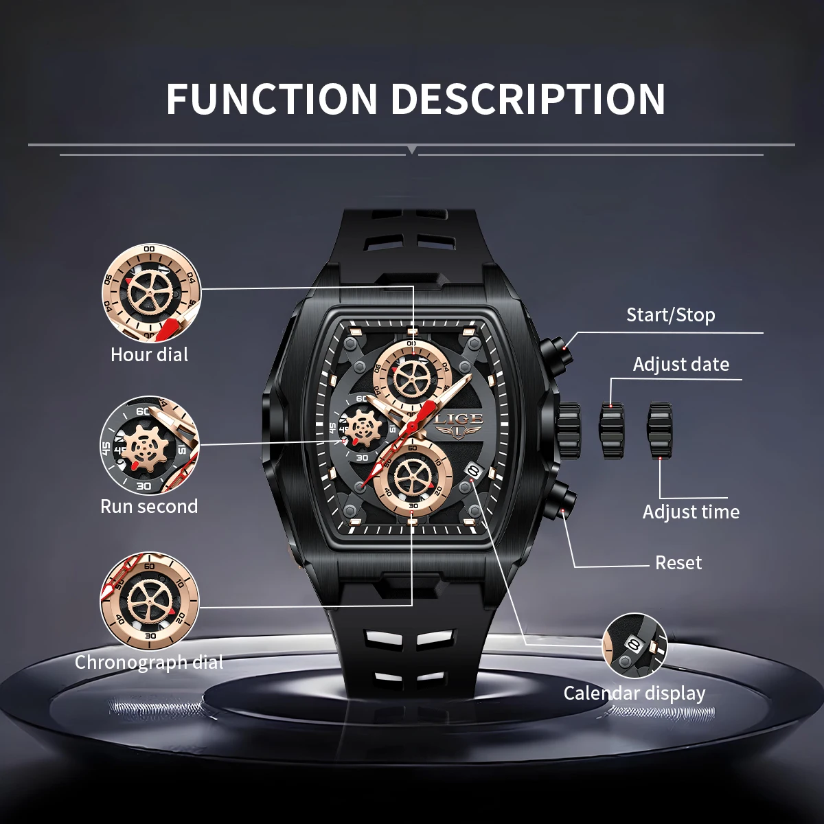 นาฬิกาควอตซ์แฟชั่นผู้ชาย LIGE - Luxury Watch Sale บทวิจารณ์และราคา
