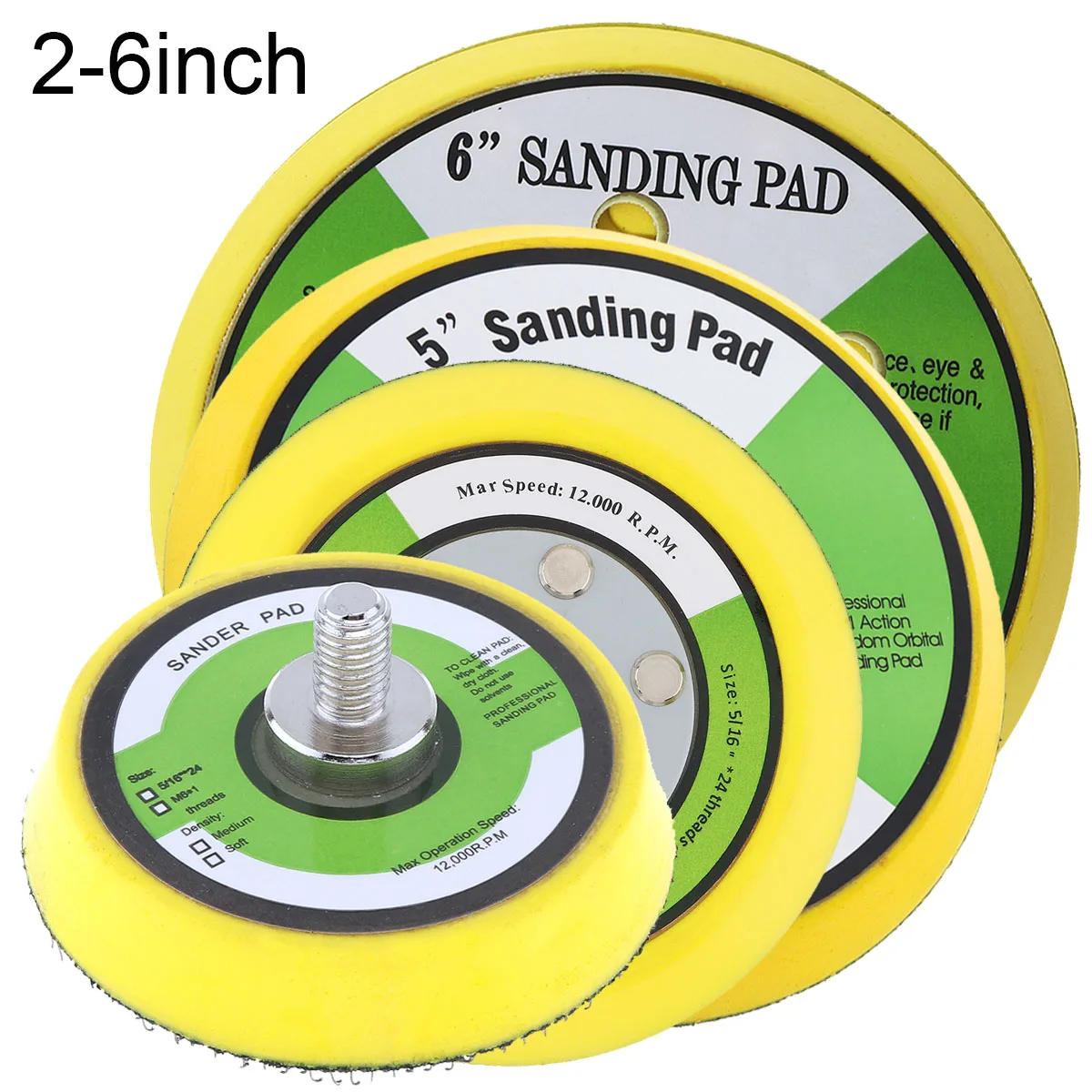 

2/3/4/5/ 6Inch Polishing Disc Sanding Pad Pneumatic Self-adhesive Suction Cup Pad Sandpaper Sucker For Electric Grinder