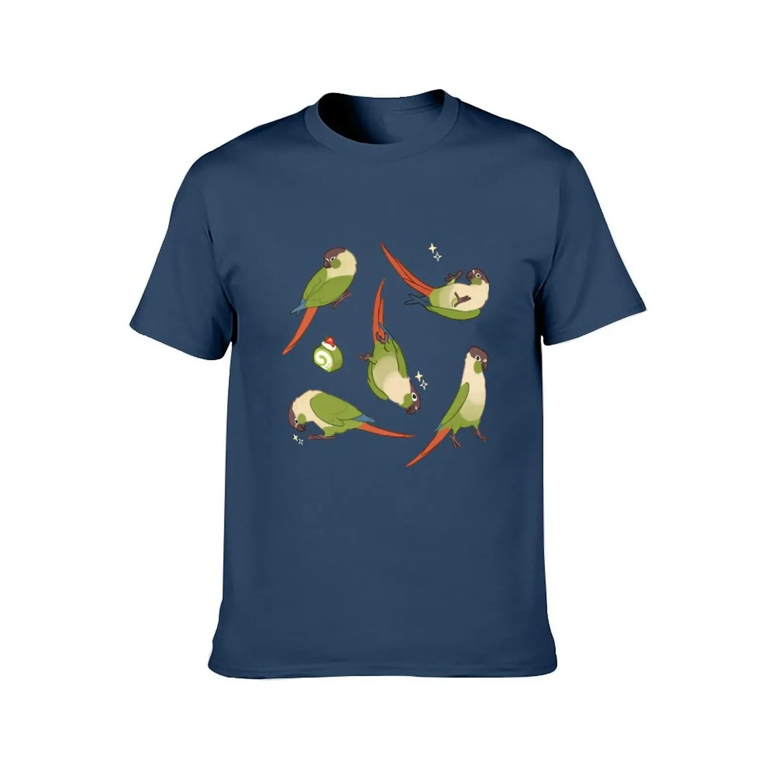 تي شيرت Cheeky conures - ألوان عادية تي شيرت للرجال حزمة القطن تي شيرت مصمم رجل تي شيرت القطن الثقيل تي شيرت