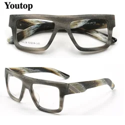 80s Oversized Men Eyeglasses Frames for Men Square Glasses Frames Prescription Eyewear Retro Optical Brown Full Rim Spectacles