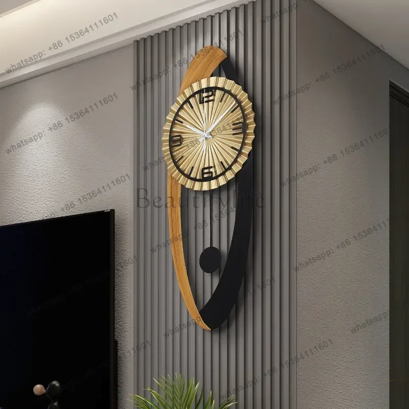 LJY Upgrade Fashion Wall Clock Unique Premium Round Gold Nordic Digital Clock Bedroom Vintage Orologio Da Parete Home Decor Item