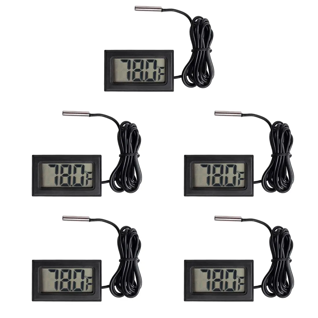 Digital Aquarium Thermometer With Probe  LCD Display High Precision Water Temperature Gauge For Fish Tank Reptile Terrarium