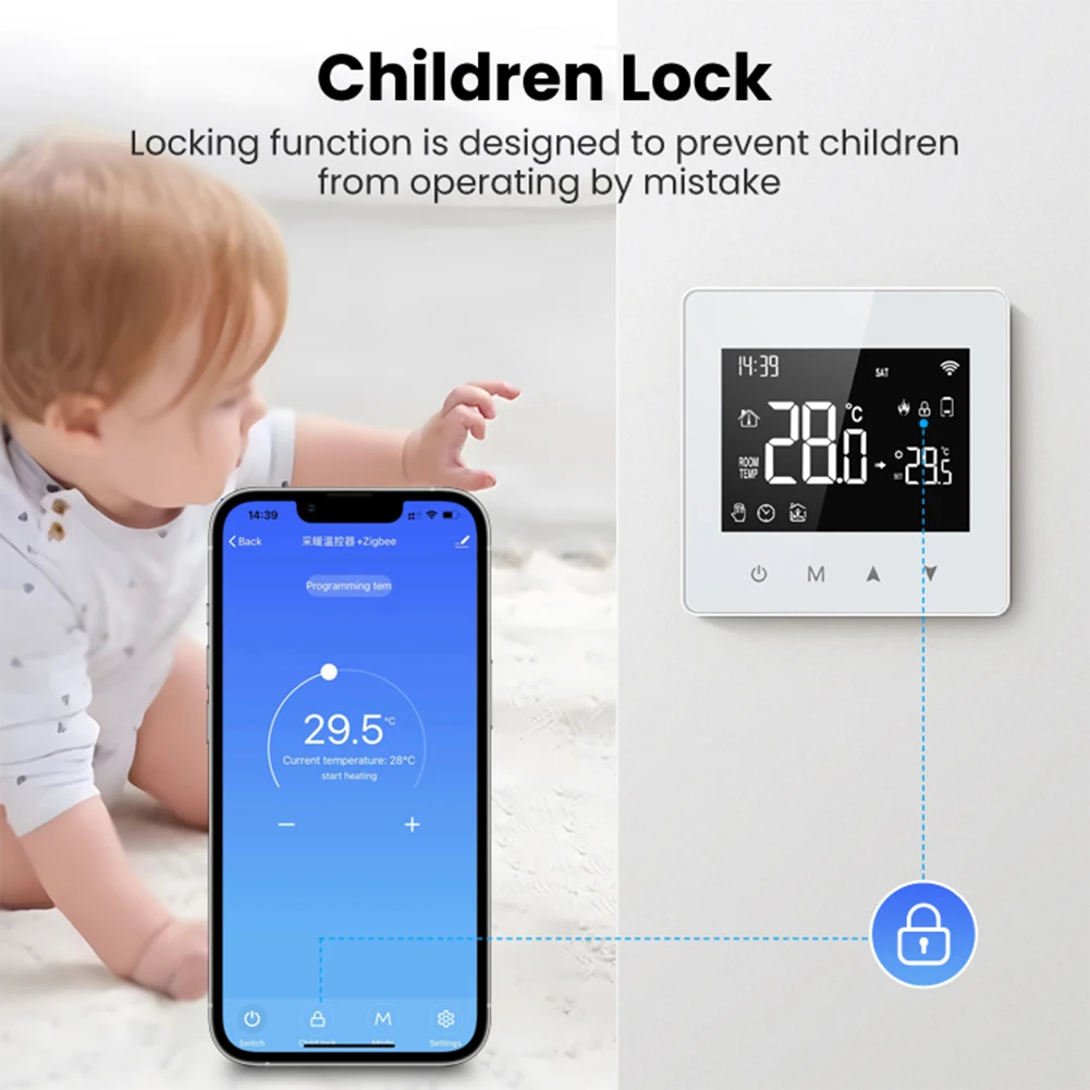 

Умный термостат Tuya с питанием от батареи, беспроводной термостат для умного дома, управление через приложение, совместимость с Alexa, Google Home, Яндекс.