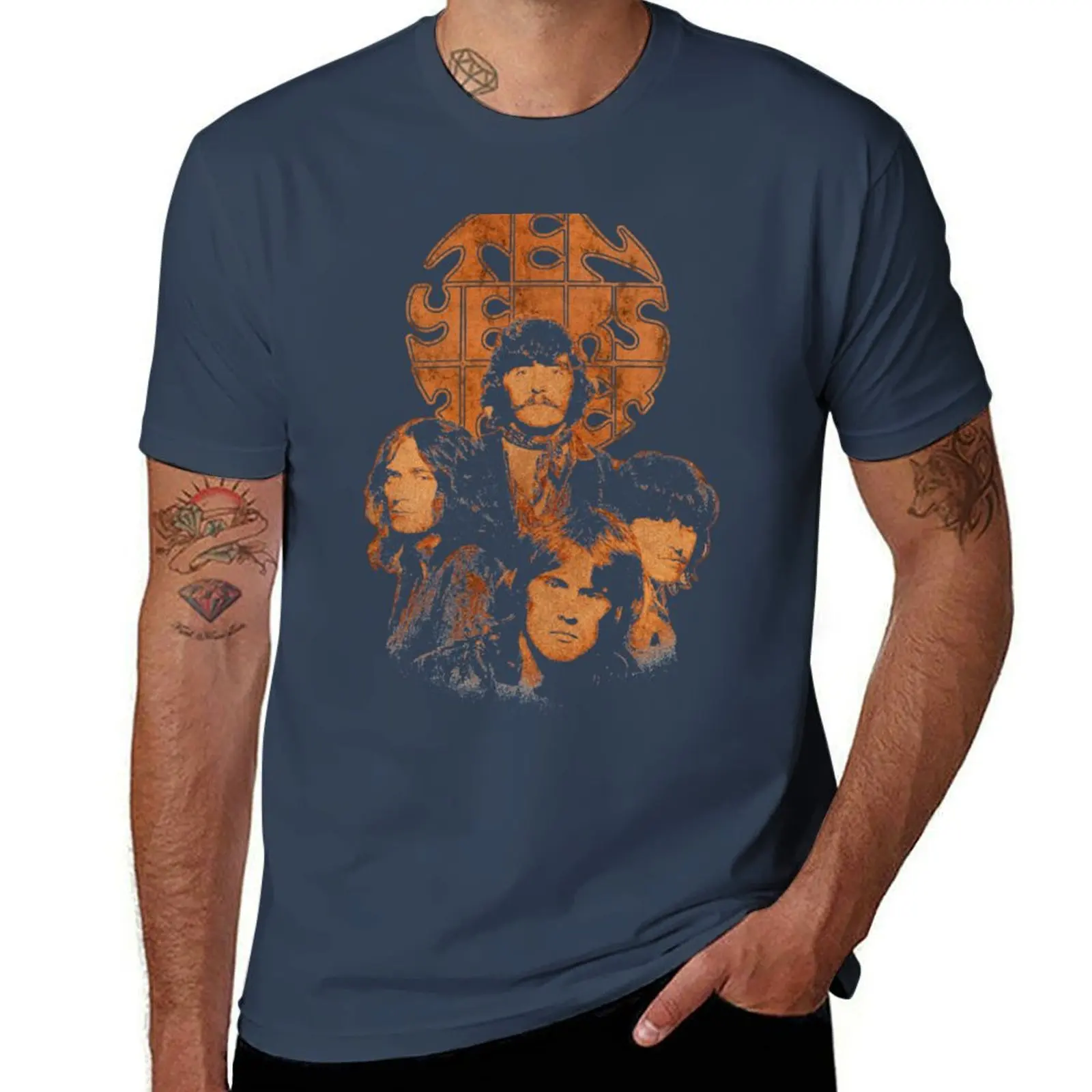 ten years after band distressed retro vintage design T-Shirt Casual Daily Wear Short Sleeve Top