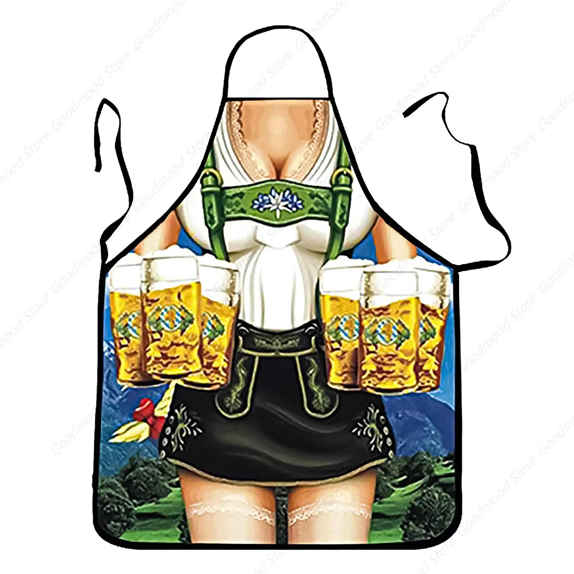 Funny Dirndl Apron for German Oktoberfest Party Costume, Novelty Apron for Woman Female Apron for Kitchen Cooking BBQ Baking