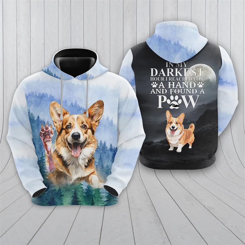 

Cute Corgi Dog Graphic Sweatshirts Kawaii Pit Bull 3D Printed Hoodies For Men Clothes Casual Women Pullovers Pet Dogs Tracksuit