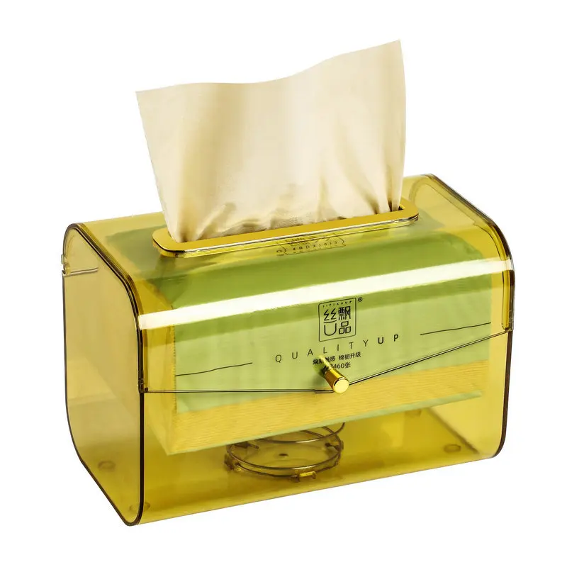 

Nordic Transparent Tissue Box Holder case Home Storage Bedroom Bathroom Paper Box Spring Elastic Tray Paper Extraction Box