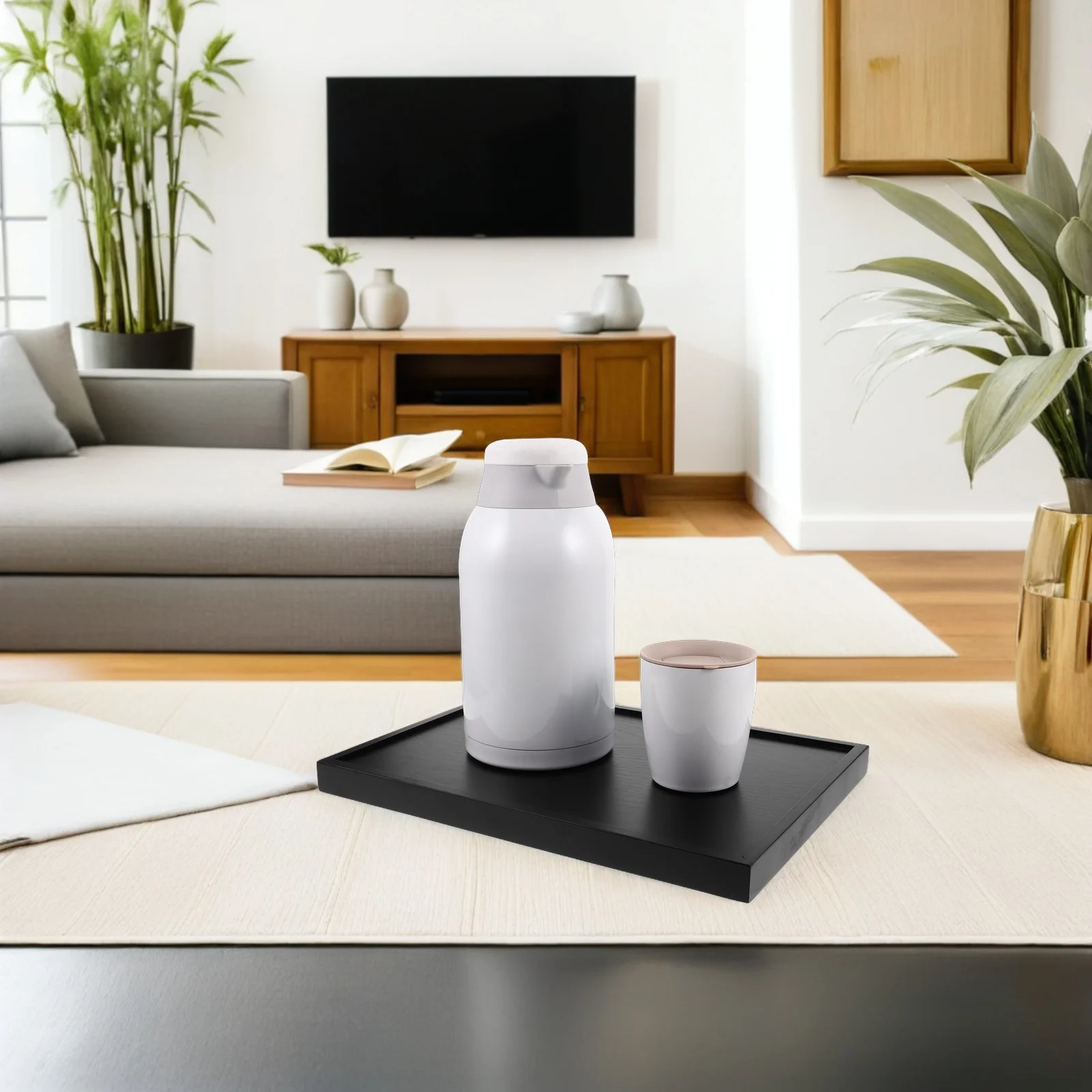 

Rectangular Wood Tray Natural Finish Appetizer Serving Tray for Tea Board Coffee Server and Living Room Decor Home Decor