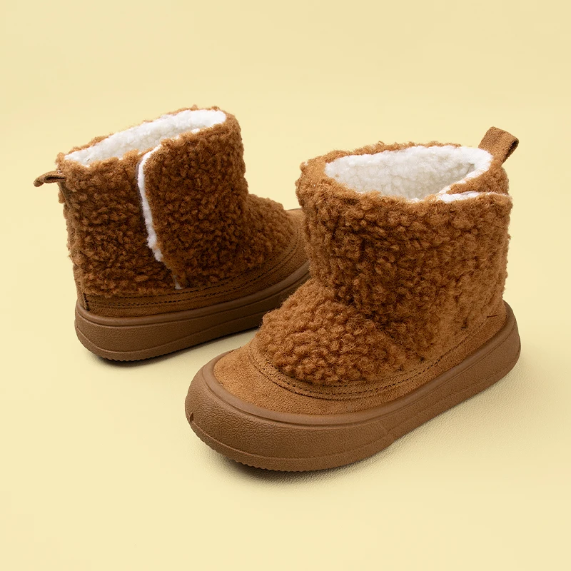 

Детские зимние красивые зимние сапоги с очень флисом. Детские милые замшевые короткие верблюжьи сапоги с низким берцем EKF77