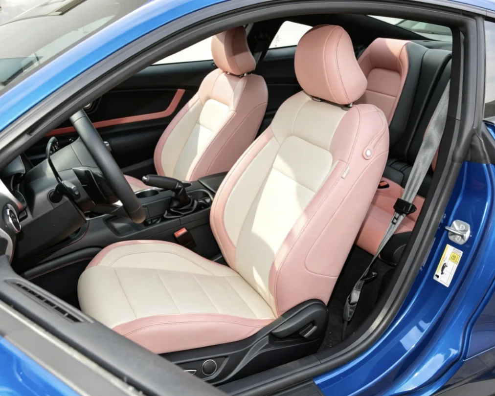 Für Mustang GT 2015~2022 Maßgefertigte Autositzbezüge Luxuriöses Nappaleder 100% Passgenau Innenraumzubehör 360 ° Vollständige Abdeckung – Detail 7