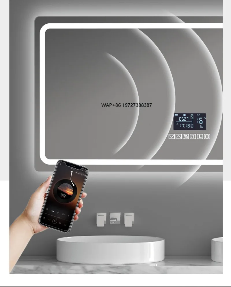 

Popular Modern Rectangular Fitness Smart Mirror 3D Depth Camera IP4 Mirror for Hotels Aluminum Lenses Graphic Design for US