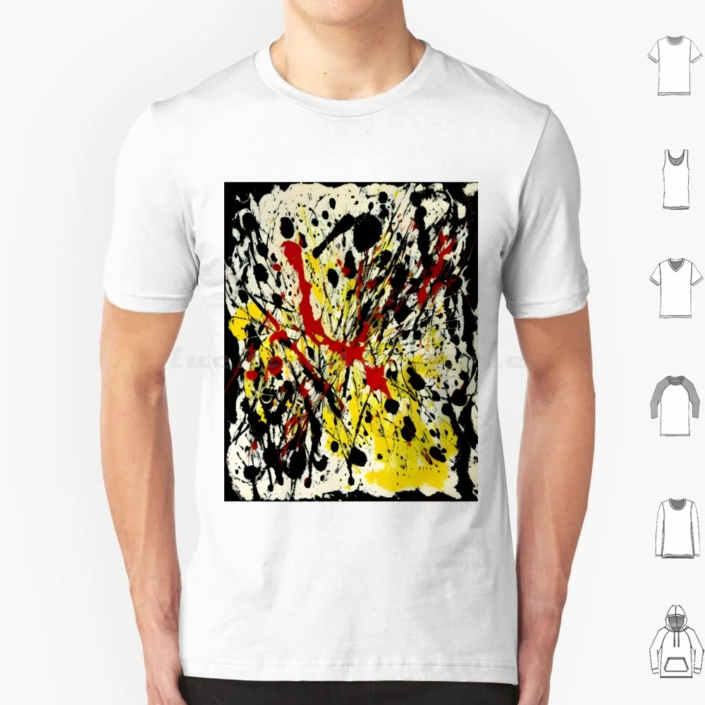 

Футболка в стиле Melodic Swirls-Jackson Pollock, большой размер, 100% хлопок, любители абстракционного искусства, красочный дизайн, уникальный креатив