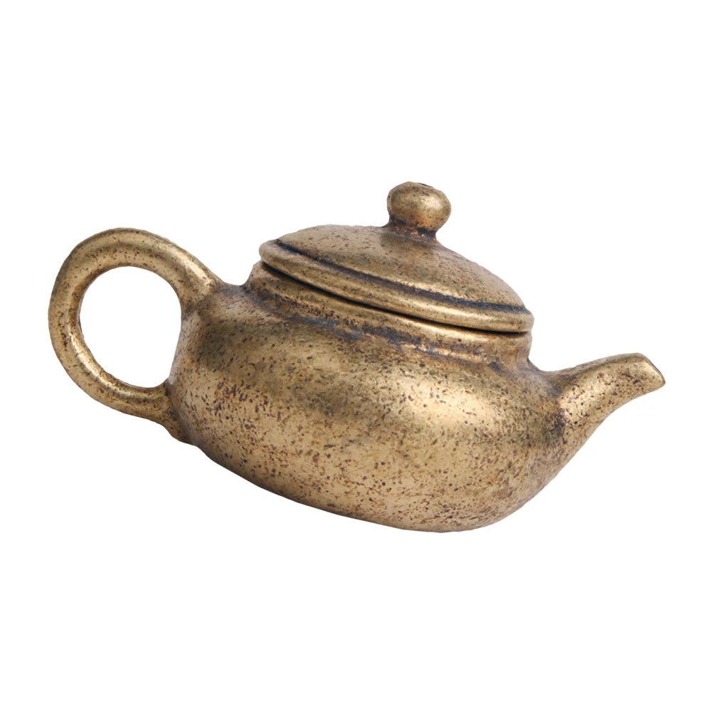 

Teapot Decorative Brass Figurine Artistic nament Home Desktop Accessories Style Brass Crafts