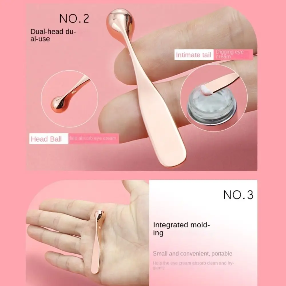 Portable Dual-use Eye Cream Spoon Anti Wrinkle Eye Fatigue Relief Cosmetic Spatulas Silver Alloy Eye Roller Massage Stick Women