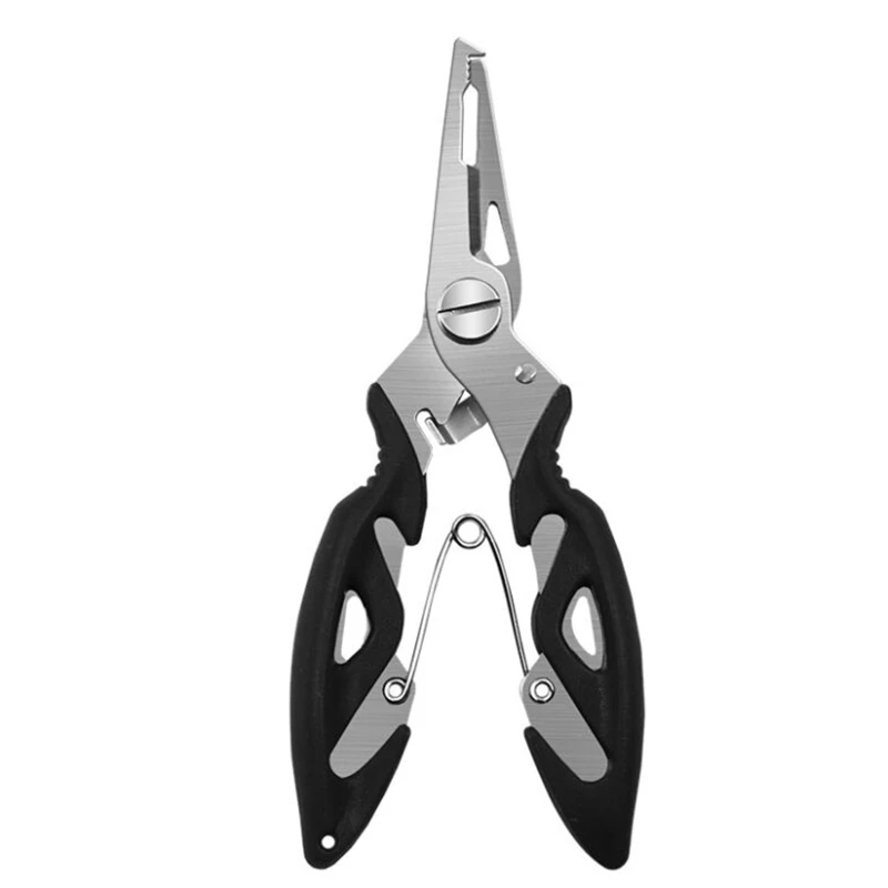 Alicates de pesca de acero inoxidable, cortadores de trenza, Alicates de anillo dividido, removedor de anzuelos con mango ergonómico para actividades al aire libre