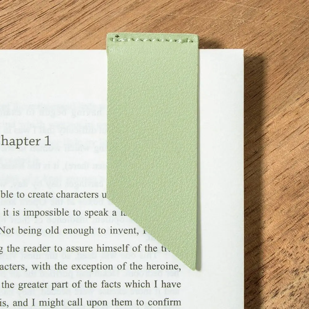 Reading Tool Vintage Leather Bookmark Handmade Waterproof Fold Bookmark Fashion Simple Design PU Leather Label Friend