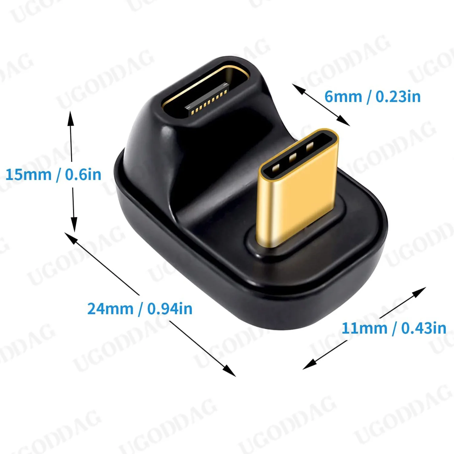 USB 4 C Male to USB Female U Shape 180 Degree Angled 40Gbps Connector Adapter Extender 100W for Thunderbolt 4/3 MacBook Pro