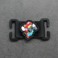 Street Fighter Spray Can Flying Mario PVC Patches for Jacket Clothing Bag Sticker Decoration Tactical Badge Mini Creative Armble