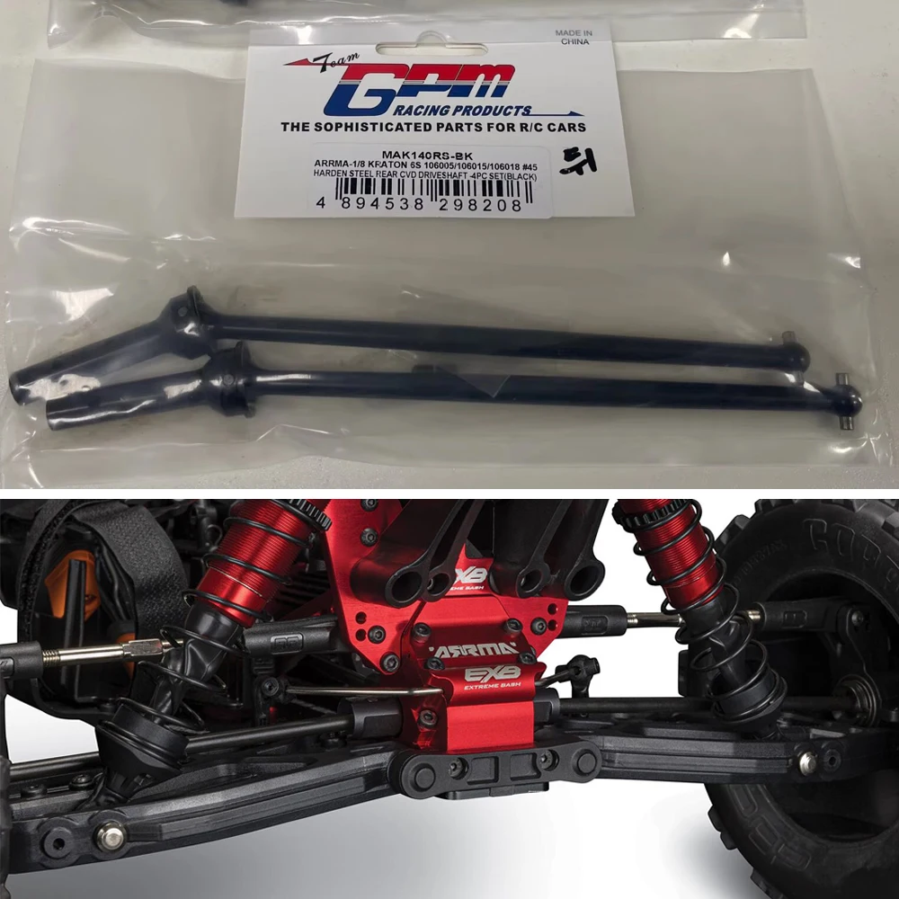 GPM Metal Steel Rear CVD Drive Shaft AR310459 AR310591 for ARRMA 1/7 TALION Big Rock 1/8 Kraton Outcast Notorious EXB V5 V6 6S