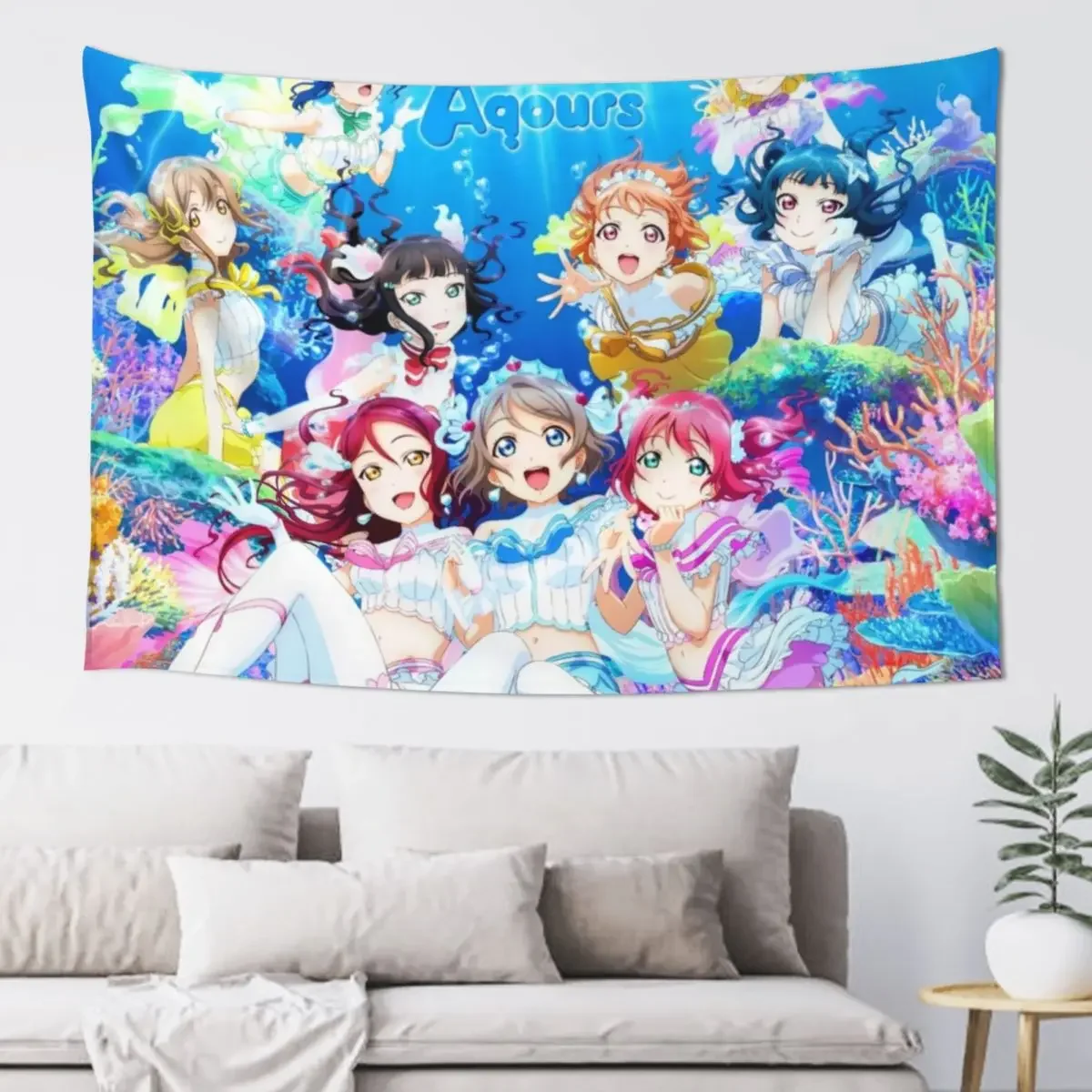 Love Live! Sunshine!! - Koi ni Naritai AQUARIUM Tapestry For Bedroom Decoration Aesthetic Decor For Room Tapestry