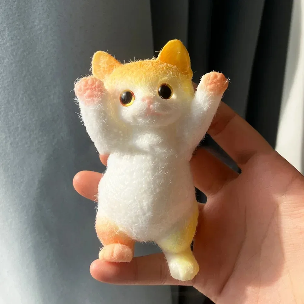 Taba スクイーズ猫のおもちゃ - リアルなふわふわ粘着ストレス解消