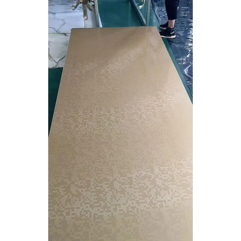 2026 Bamboo Charcoal Carbon Crystal Decorative Panel Wood Mosaic Wall Panel Stainless Steel Like Durable Background Wall