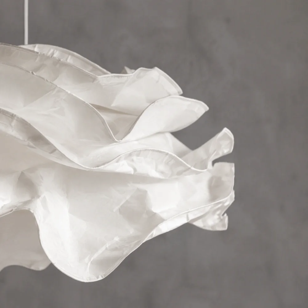 Modern White Paper Lamp Shade Art DIY Flower Shape Cloud Lamp Shade Modern Design Handcrafted Style Pendant Light Cover Bedroom
