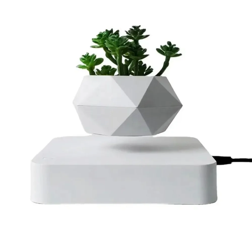 

Levitating Air Bonsai Pot Rotation Flower Pot Planters Magnetic Suspension Floating Pot Potted Plant Home Desk Decor