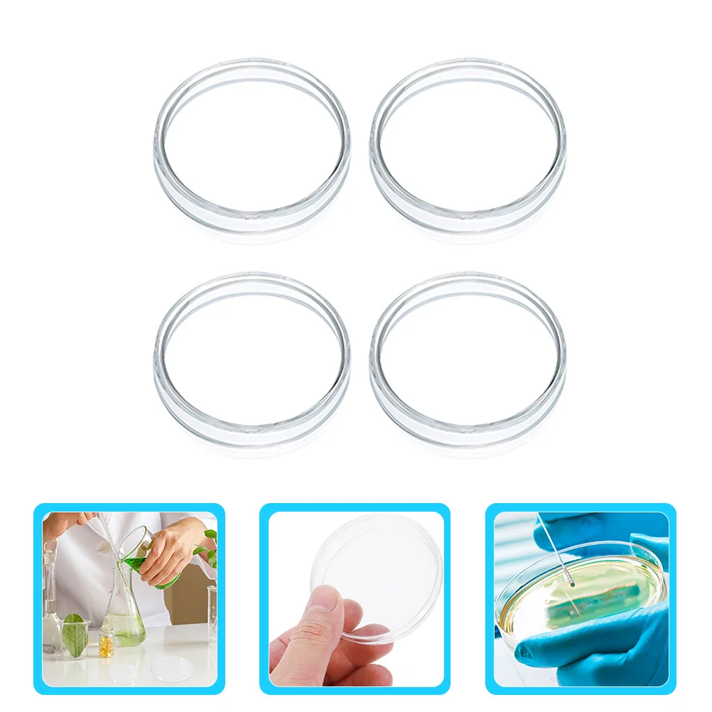 

4Pcs High Borosilicate Glass Petri Dishes Professional Corrosion Heat Resistant Laboratory Chemistry Equipment for Education